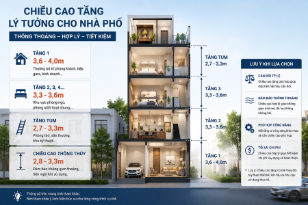 CHIỀU CAO TẦNG LÝ TƯỞNG DÀNH CHO NHÀ PHỐ: BAO NHIÊU LÀ HỢP LÝ?