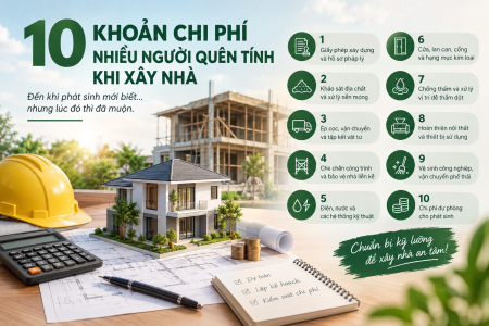 10 KHOẢN CHI PHÍ NHIỀU NGƯỜI QUÊN TÍNH KHI XÂY NHÀ – ĐẾN KHI PHÁT SINH MỚI BIẾT THÌ ĐÃ MUỘN