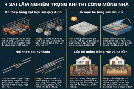4 Sai Lầm Nghiêm Trọng Khi Thi Công Móng Nhà Cần Tránh