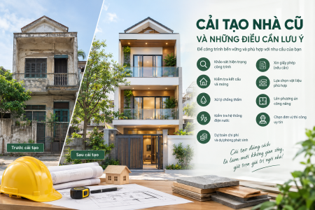 Cải tạo nhà cũ và những điều cần lưu ý trước khi thi công